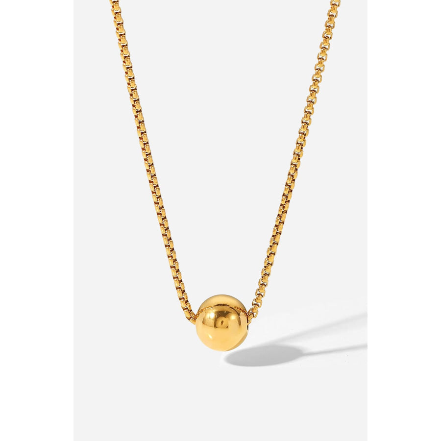 18K Gold-Plated Round Shape Pendant Necklace Gold / One Size