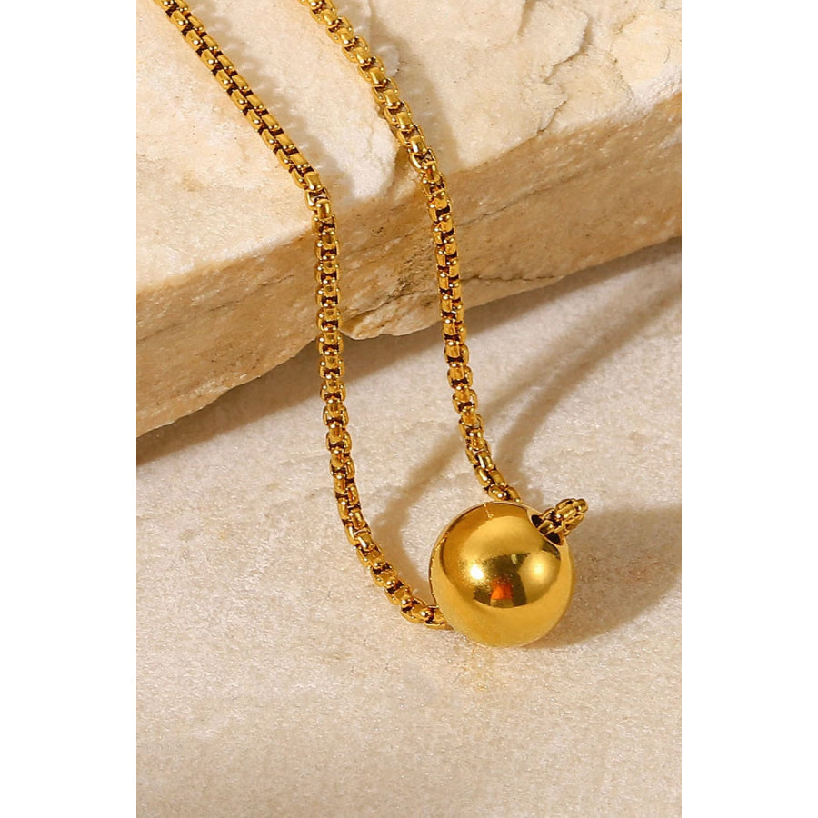 18K Gold-Plated Round Shape Pendant Necklace Gold / One Size