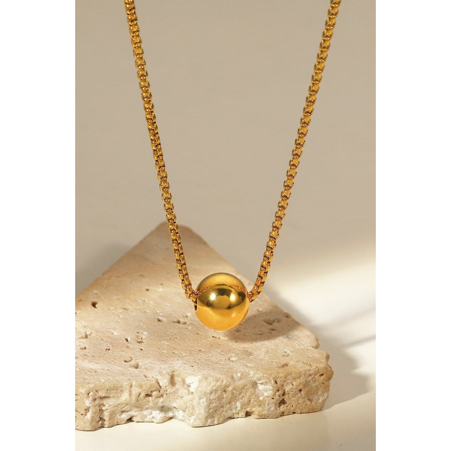 18K Gold-Plated Round Shape Pendant Necklace Gold / One Size