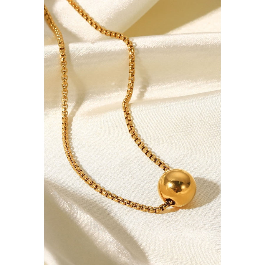 18K Gold-Plated Round Shape Pendant Necklace Gold / One Size