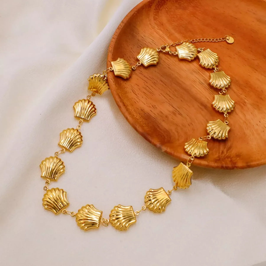 18K Gold-Plated Shell Necklace Gold / onesize Apparel and Accessories