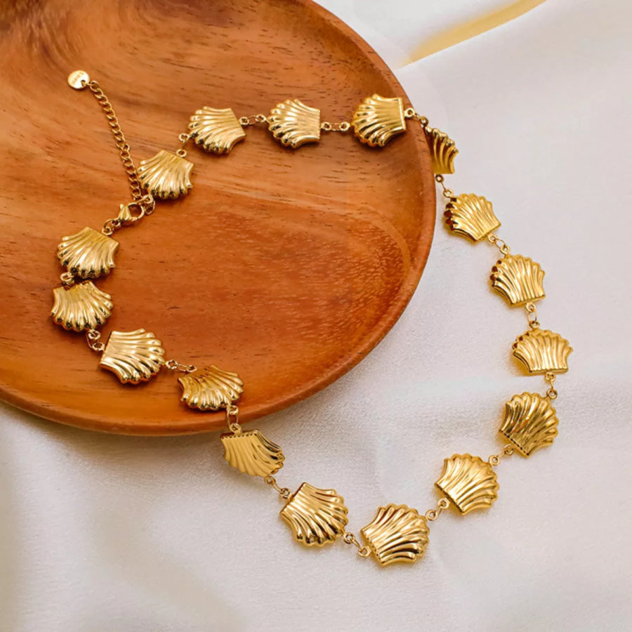 18K Gold-Plated Shell Necklace Gold / onesize Apparel and Accessories