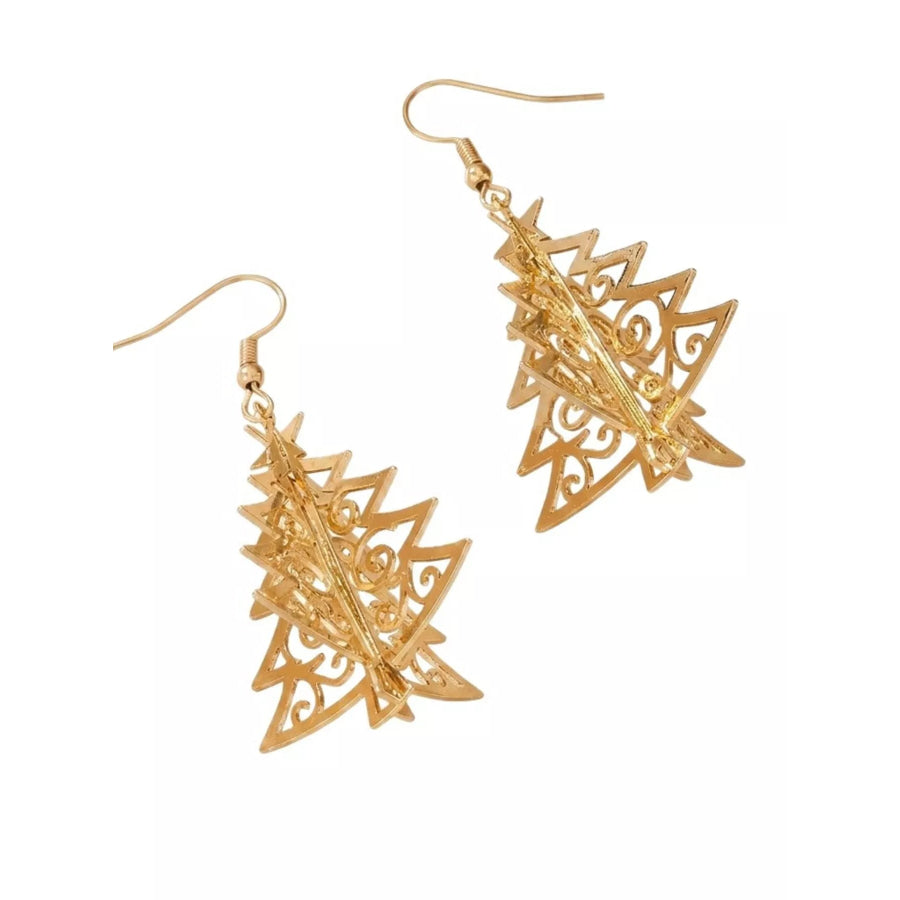 18K Gold-Plated Snowflake Dangle Earrings Apparel and Accessories