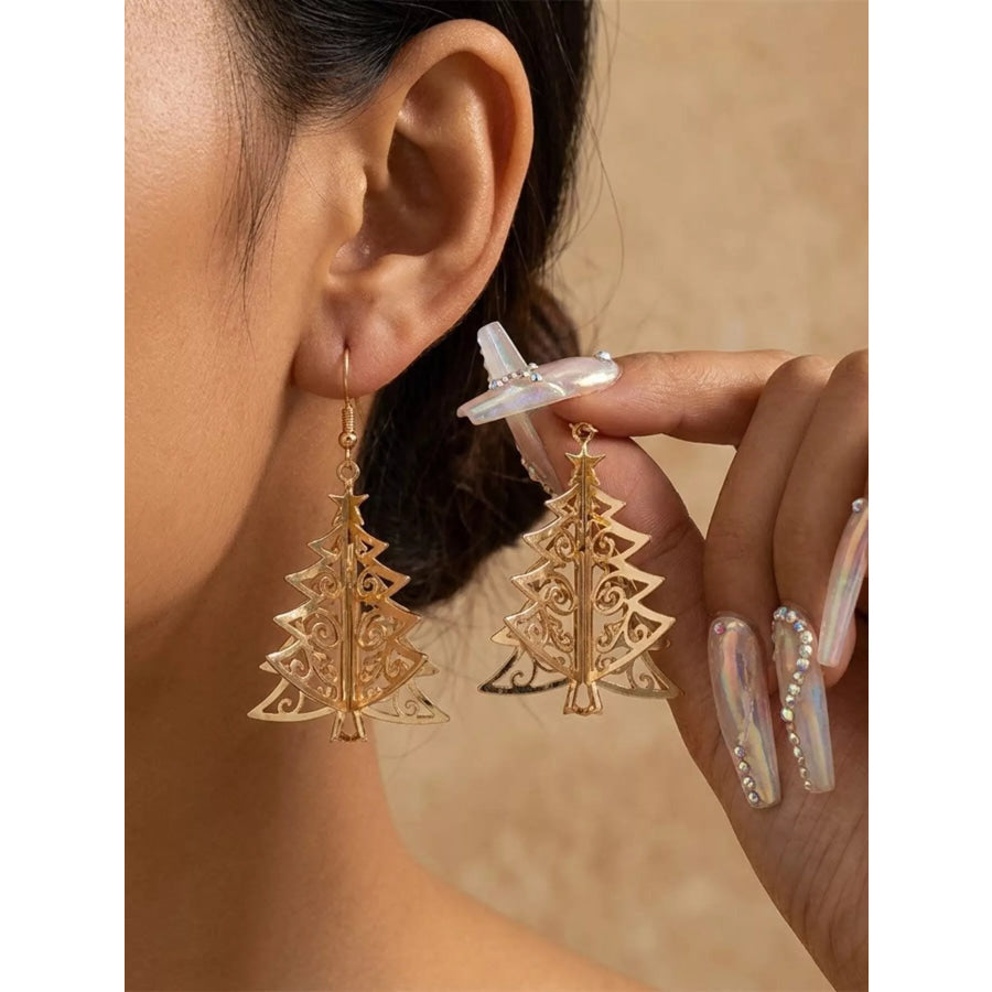 18K Gold-Plated Snowflake Dangle Earrings Apparel and Accessories