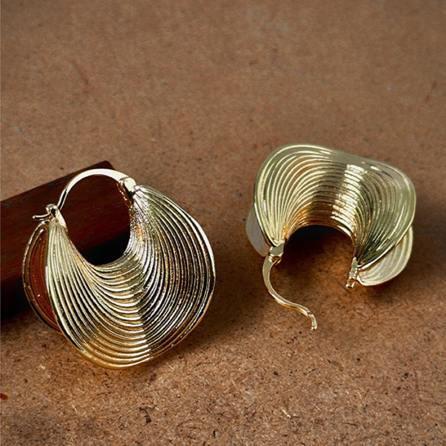 18K Gold-Plated Spiral Earrings Gold / One Size Apparel and Accessories
