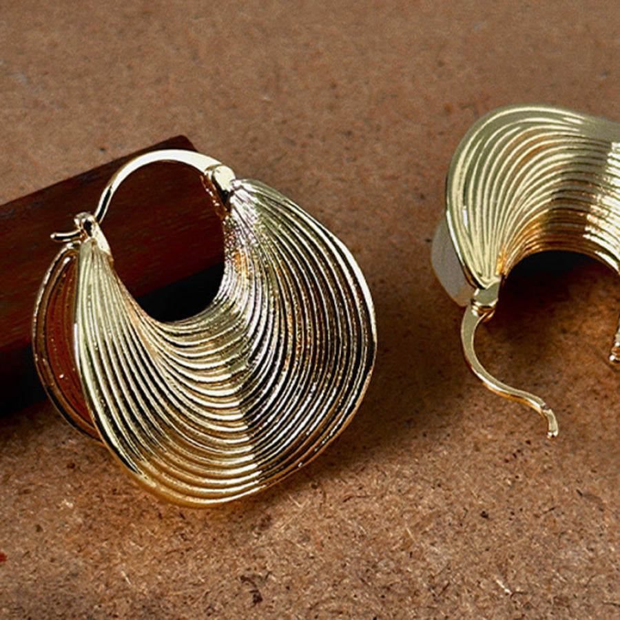 18K Gold-Plated Spiral Earrings Gold / One Size Apparel and Accessories