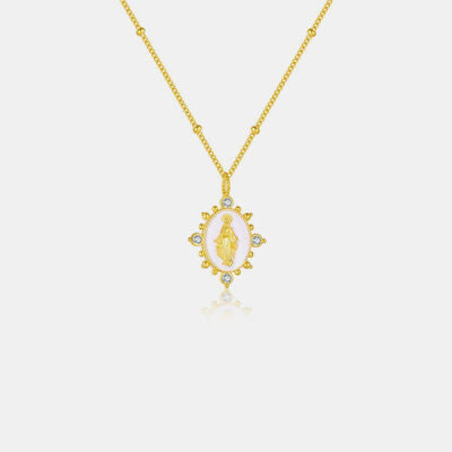 18K Gold-Plated Spring Ring Closure Pendant Necklace Gold / One Size Apparel and Accessories