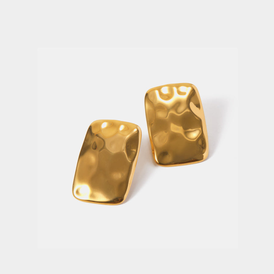 18K Gold-Plated Square Earrings Gold / One Size Apparel and Accessories