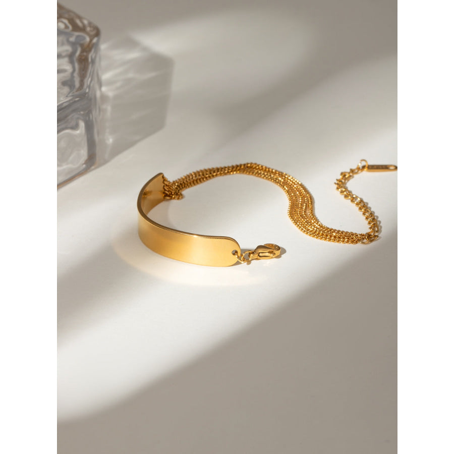 18K Gold-Plated Stainless Steel Bracelet Gold / One Size Apparel and Accessories