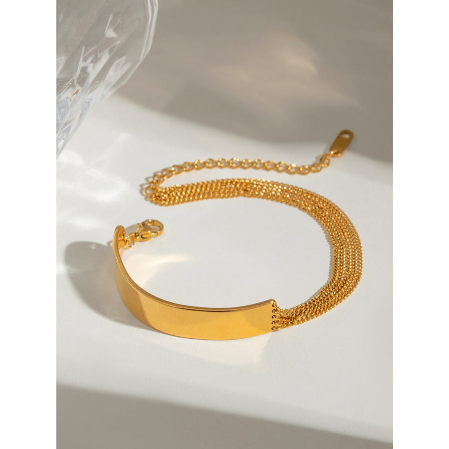 18K Gold-Plated Stainless Steel Bracelet Gold / One Size Apparel and Accessories