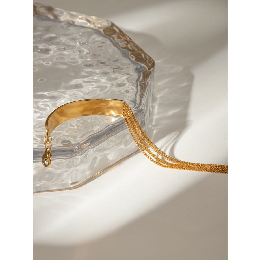 18K Gold-Plated Stainless Steel Bracelet Gold / One Size Apparel and Accessories