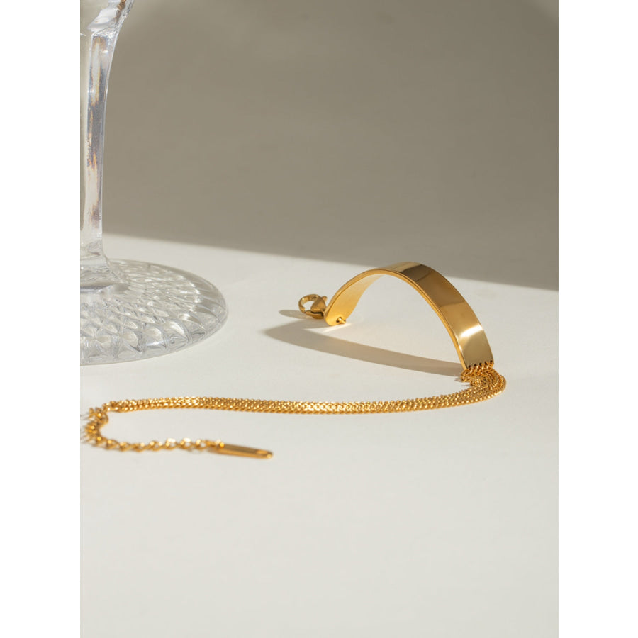 18K Gold-Plated Stainless Steel Bracelet Gold / One Size Apparel and Accessories