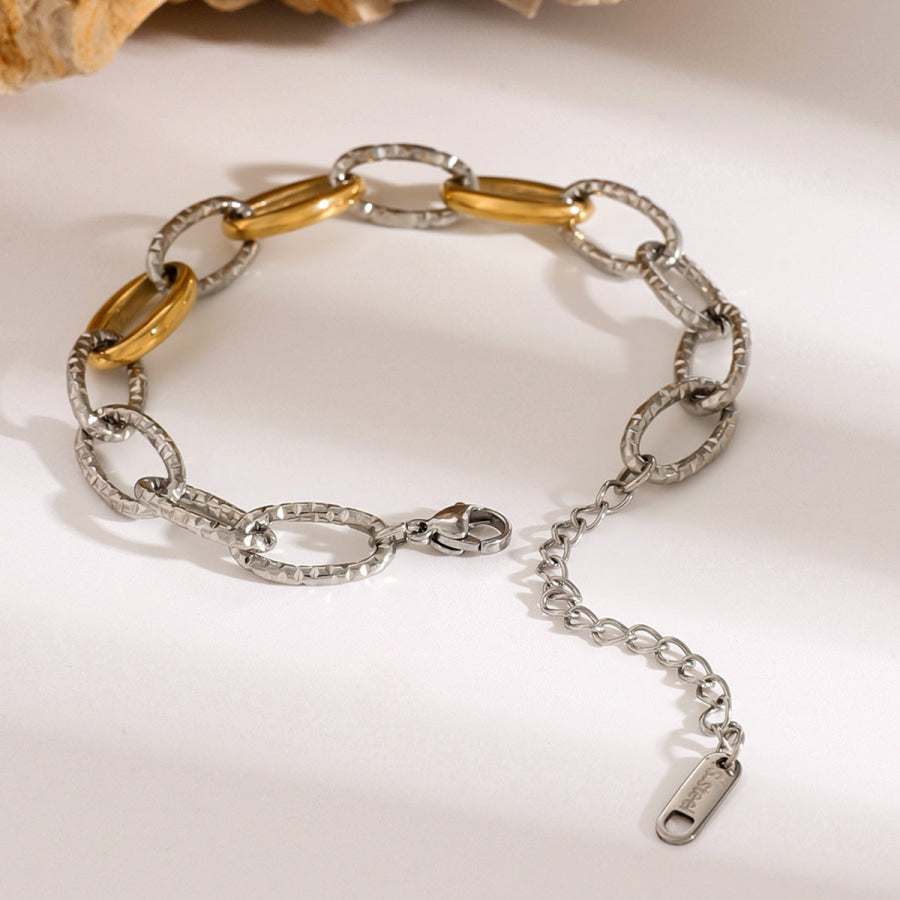 18K Gold-Plated Stainless Steel Bracelet Silver / One Size Apparel and Accessories