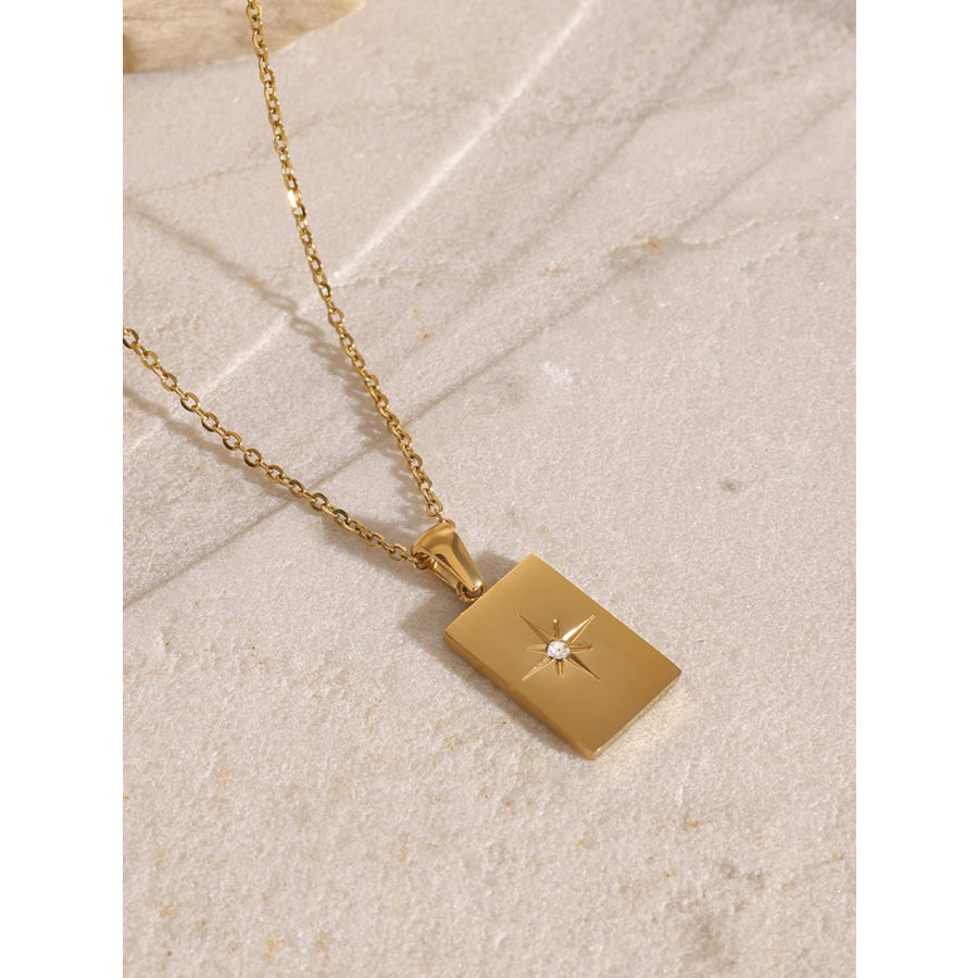 18K Gold-Plated Stainless Steel Double-Layered Necklace Gold / One Size Apparel and Accessories