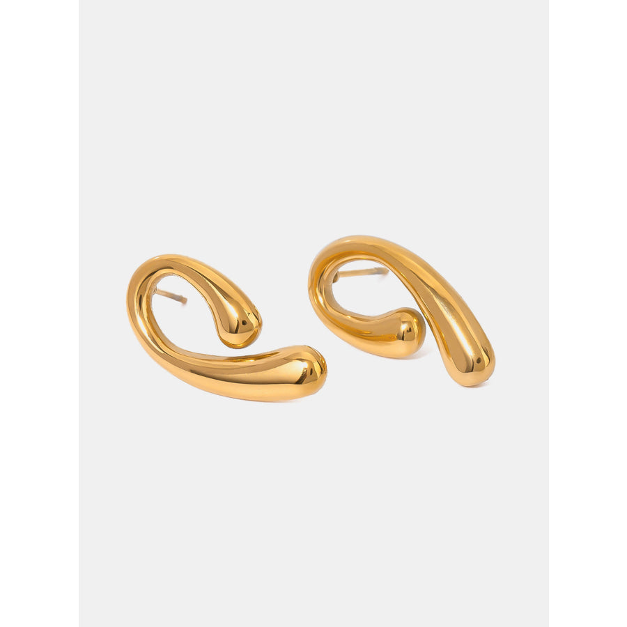 18K Gold-Plated Stainless Steel Geometric Shape Earrings Gold / One Size Apparel and Accessories