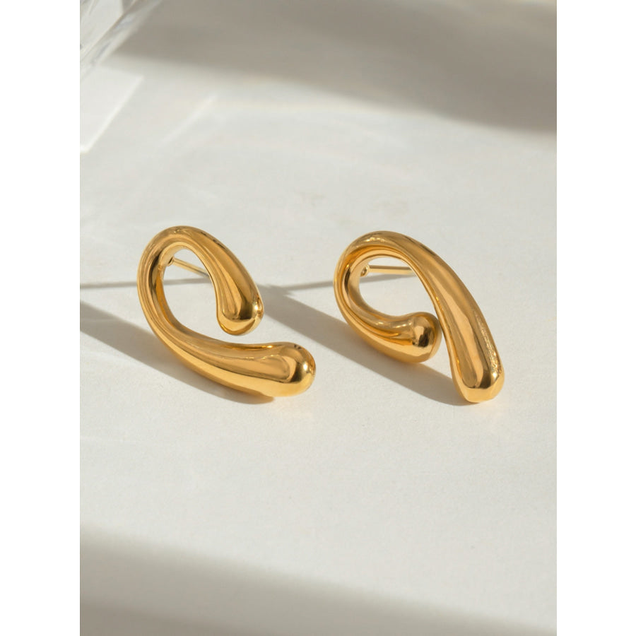 18K Gold-Plated Stainless Steel Geometric Shape Earrings Gold / One Size Apparel and Accessories