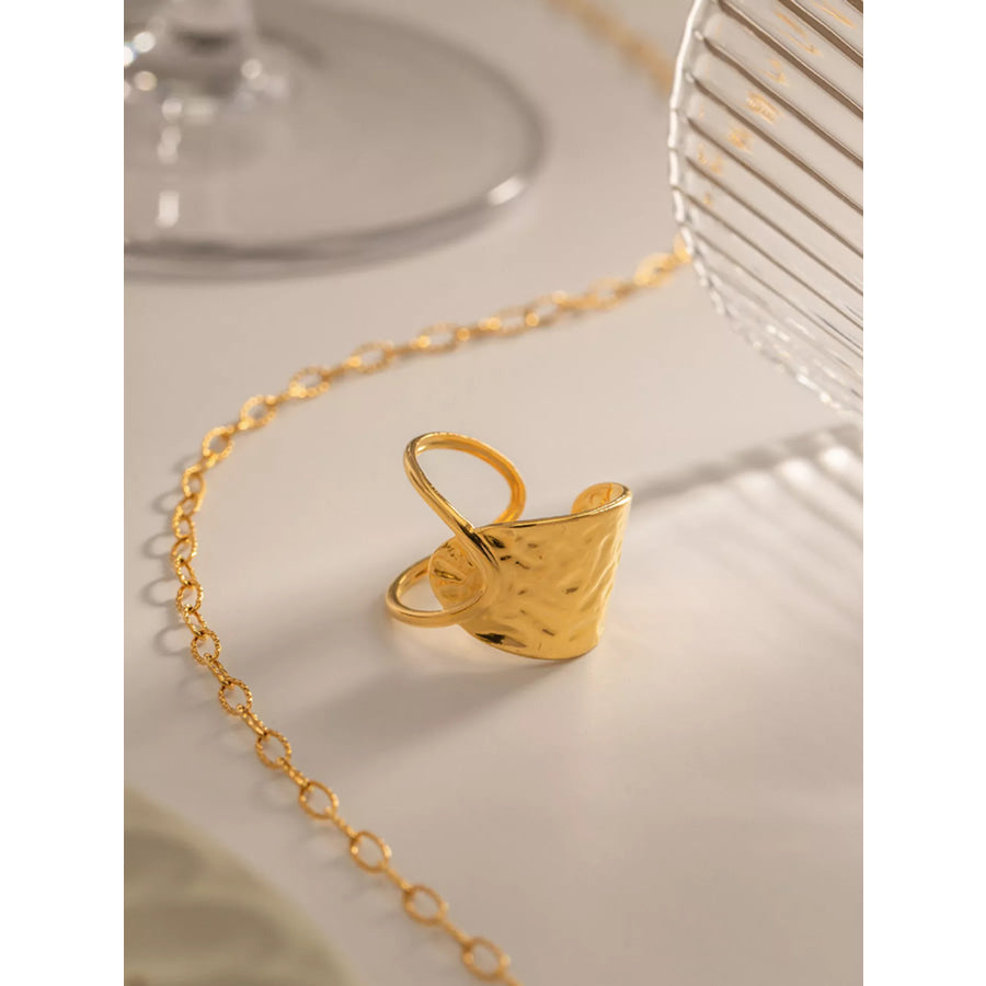 18K Gold-Plated Stainless Steel Irregular Open Ring Gold / onesize Apparel and Accessories