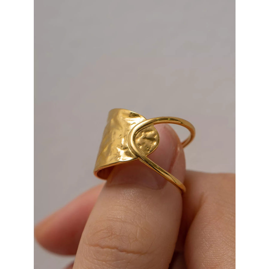 18K Gold-Plated Stainless Steel Irregular Open Ring Gold / onesize Apparel and Accessories