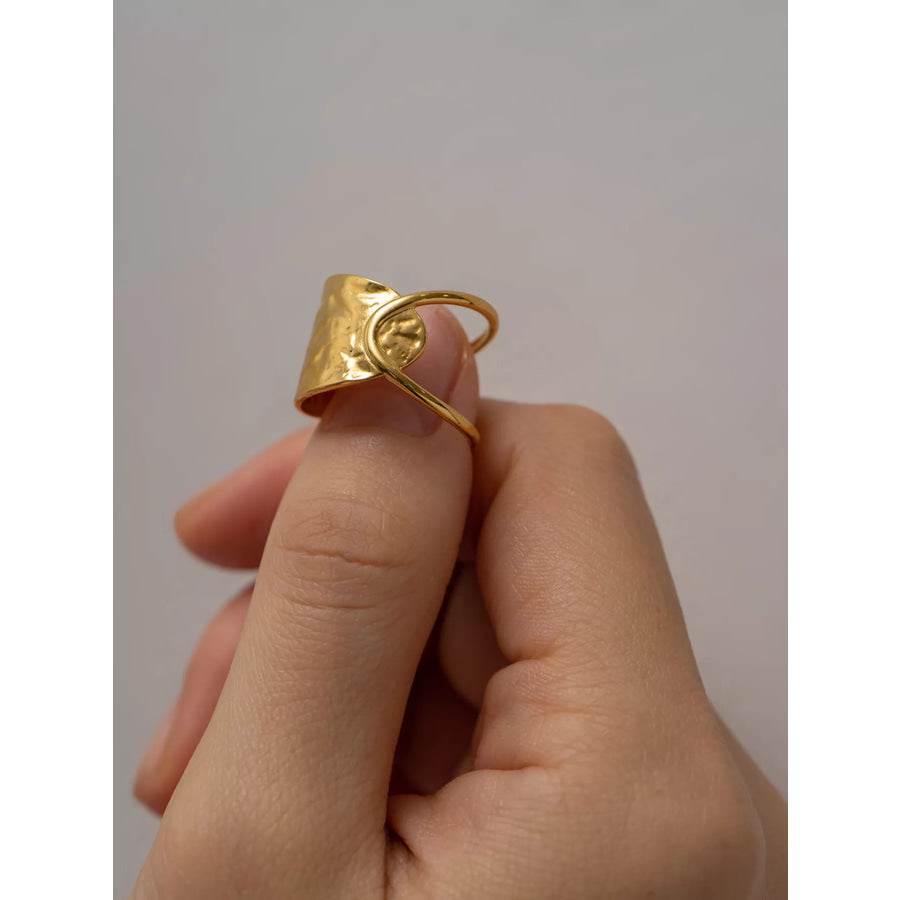 18K Gold-Plated Stainless Steel Irregular Open Ring Gold / onesize Apparel and Accessories