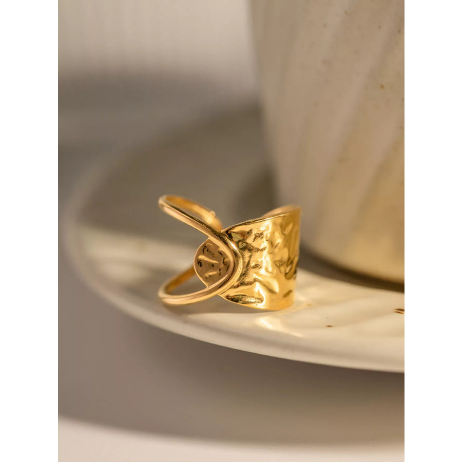 18K Gold-Plated Stainless Steel Irregular Open Ring Gold / onesize Apparel and Accessories