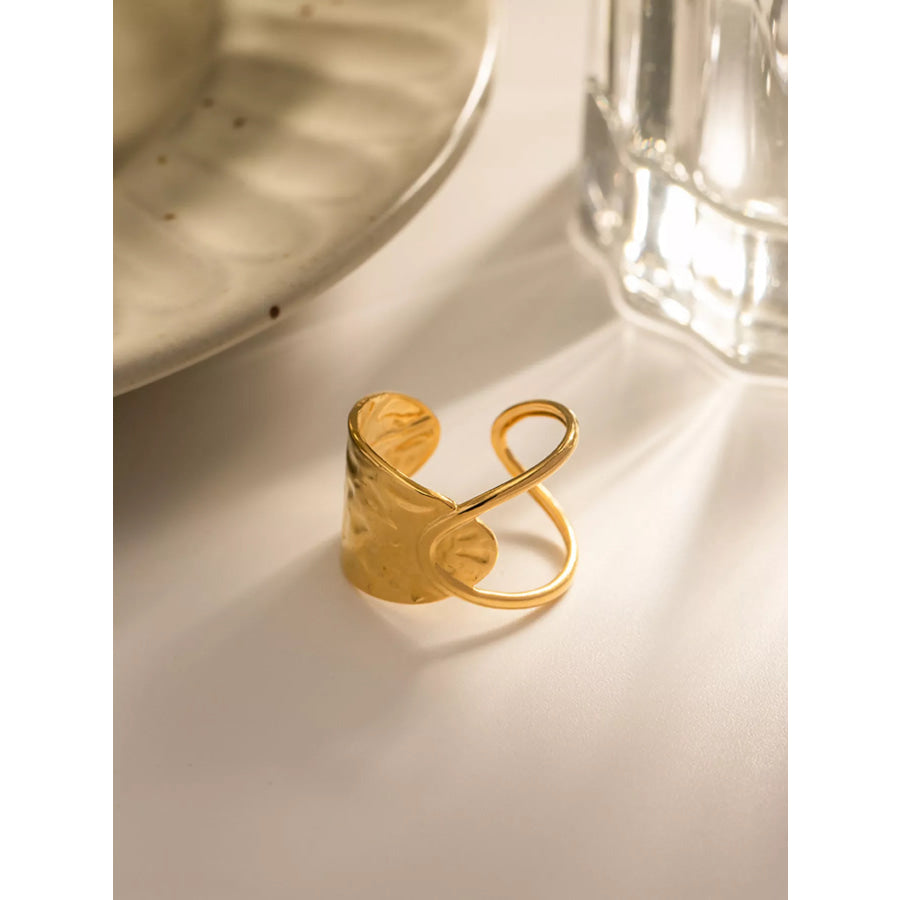 18K Gold-Plated Stainless Steel Irregular Open Ring Gold / onesize Apparel and Accessories
