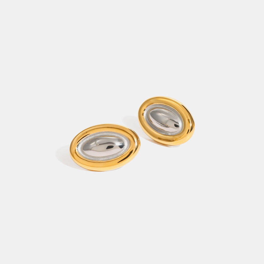 18K Gold-Plated Stainless Steel Stud Earring Gold / One Size Apparel and Accessories