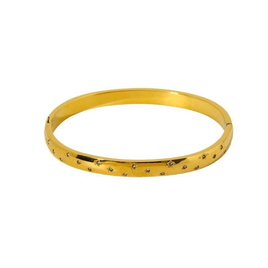 18K Gold Plated Star-Shaped Bangle (With Box) Gold Bangles