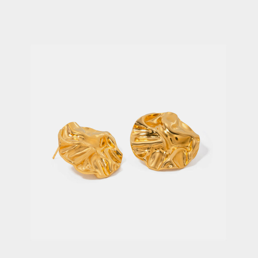 18K Gold-Plated Stud Earrings Gold / One Size Apparel and Accessories