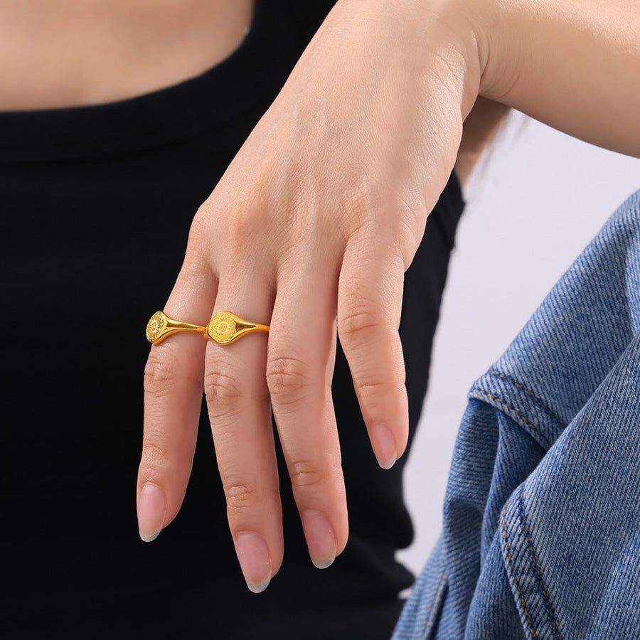 18K Gold-Plated Sun Ring Gold / 6 Apparel and Accessories