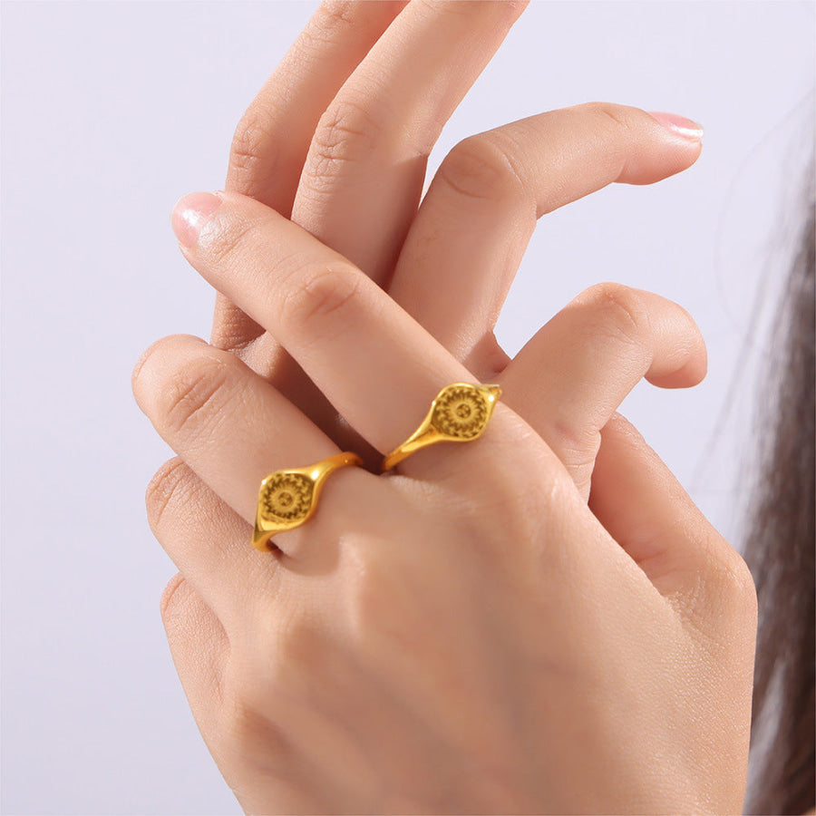 18K Gold-Plated Sun Ring Gold / 6 Apparel and Accessories