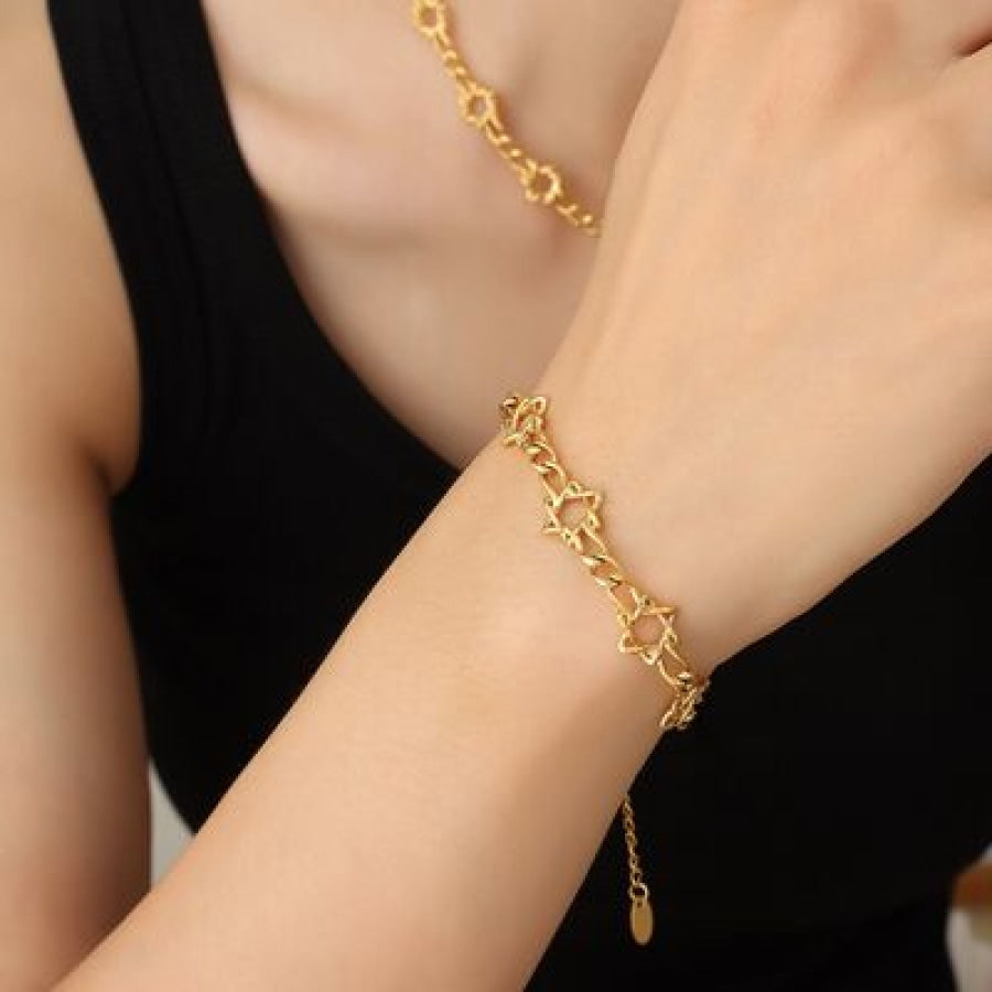 18K Gold-Plated Titanium Steel Bracelet Style B / One Size Apparel and Accessories