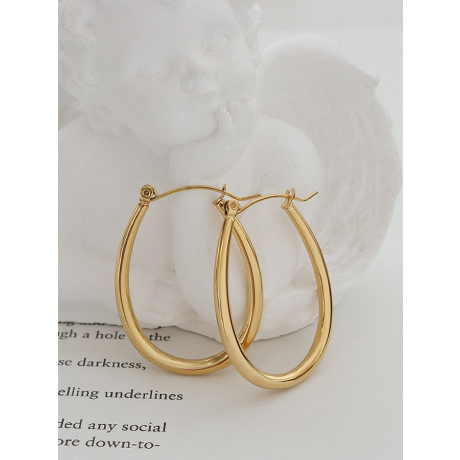 18K Gold-Plated Titanium Steel Earrings Gold / One Size Apparel and Accessories