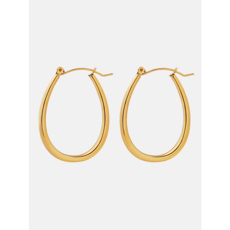 18K Gold-Plated Titanium Steel Earrings Gold / One Size Apparel and Accessories