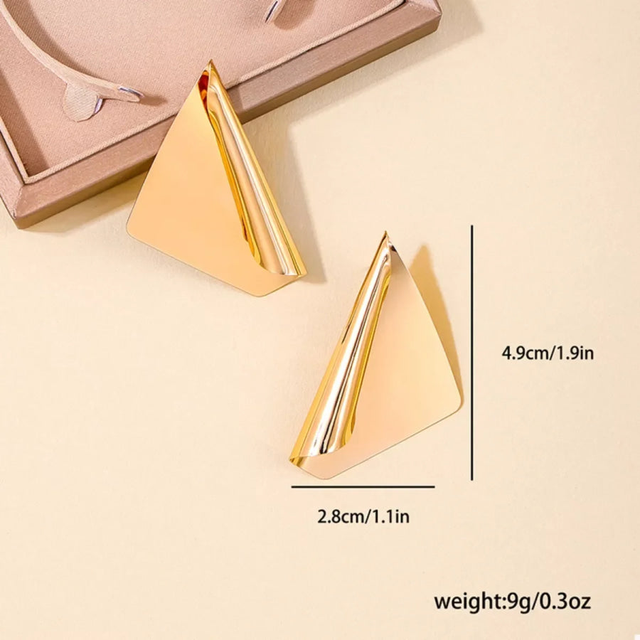 18K Gold-Plated Triangle Earrings Gold / One Size Apparel and Accessories