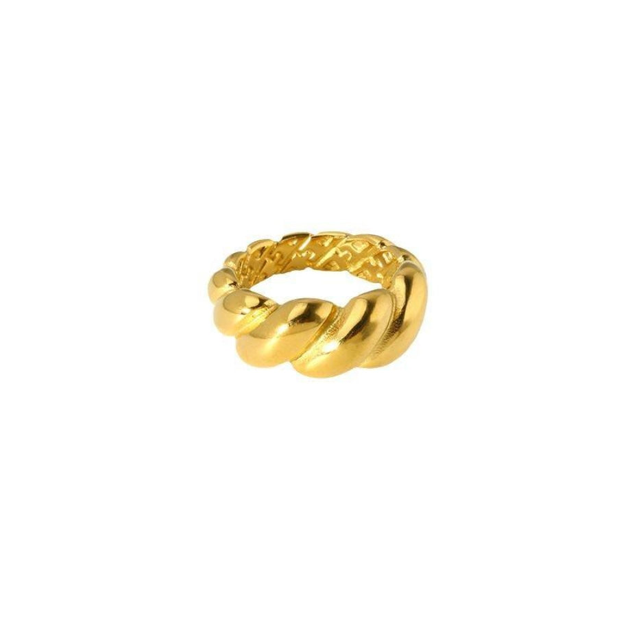 18K Gold Plated Twist Midi Ring (With Box) Gold / US 7 Midi Rings