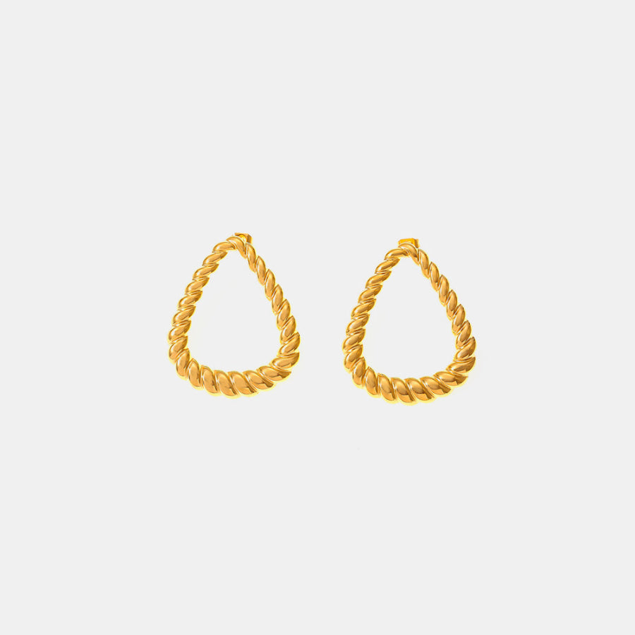 18K Gold-Plated Twisted Earrings Gold / One Size Apparel and Accessories