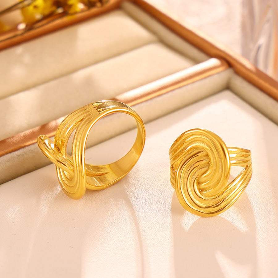 18K Gold-Plated Twisted Ring Apparel and Accessories