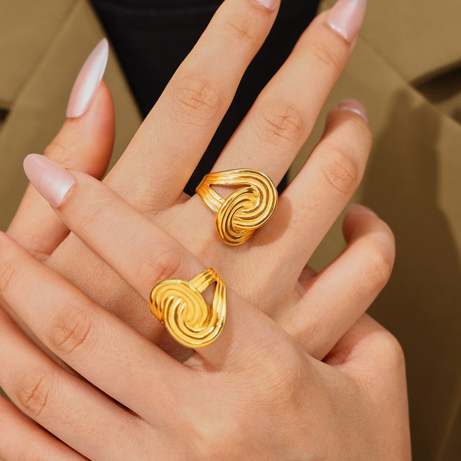 18K Gold-Plated Twisted Ring Apparel and Accessories