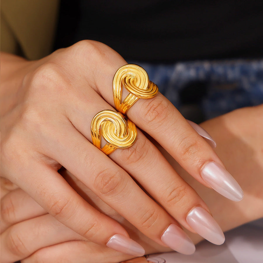 18K Gold-Plated Twisted Ring Gold / 6 Apparel and Accessories