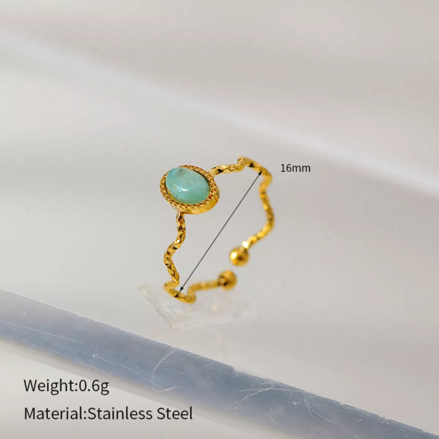 18K Gold-Plated Wave Open Ring Apparel and Accessories