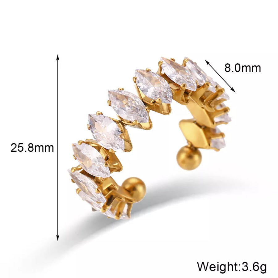 18K Gold-Plated Zircon Bracelet and Ring Jewelry Set Gold / onesize Apparel Accessories