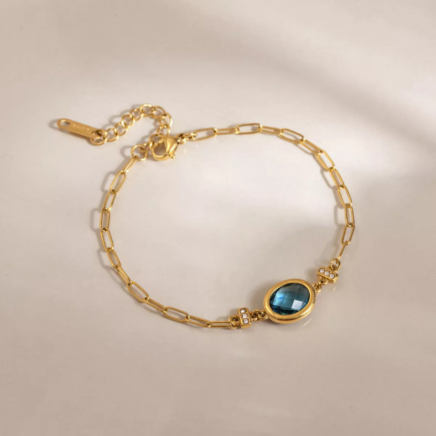 18K Gold-Plated Zircon Bracelet Gold / onesize Apparel and Accessories