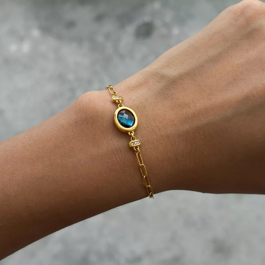 18K Gold-Plated Zircon Bracelet Gold / onesize Apparel and Accessories