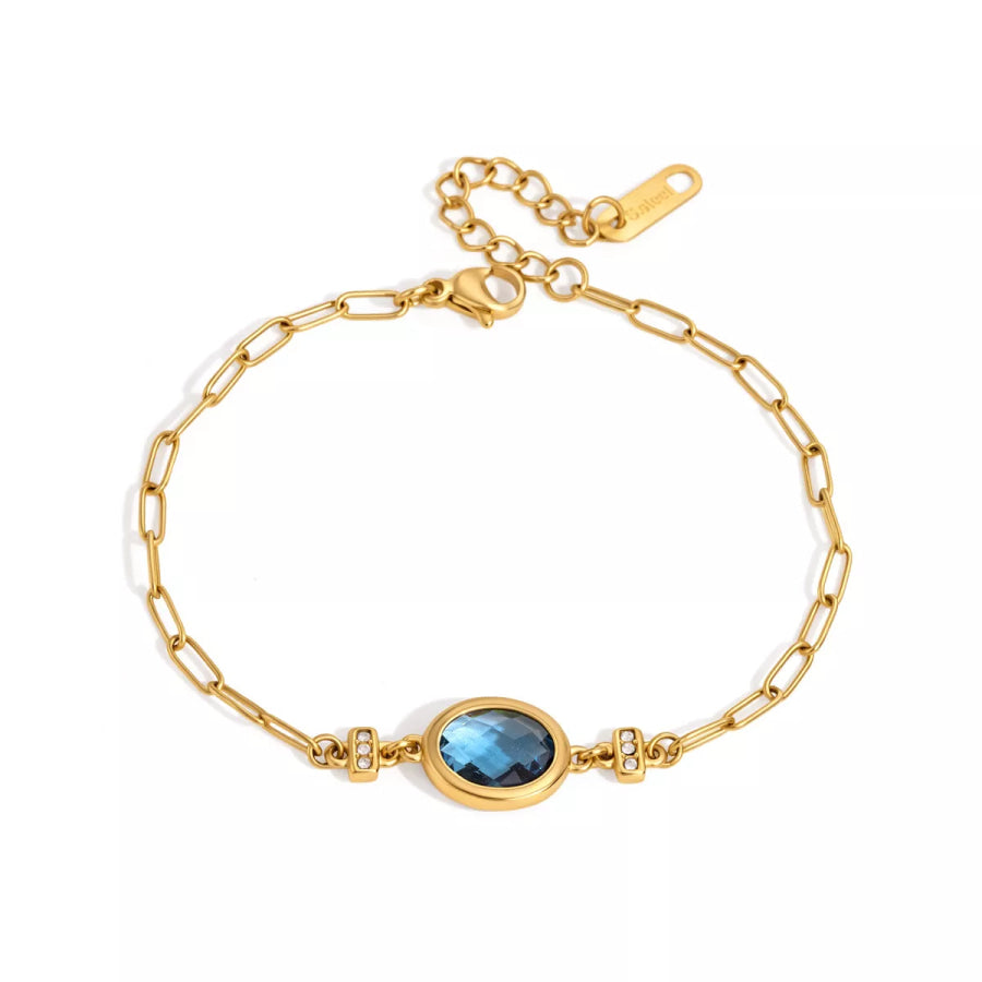 18K Gold-Plated Zircon Bracelet Gold / onesize Apparel and Accessories