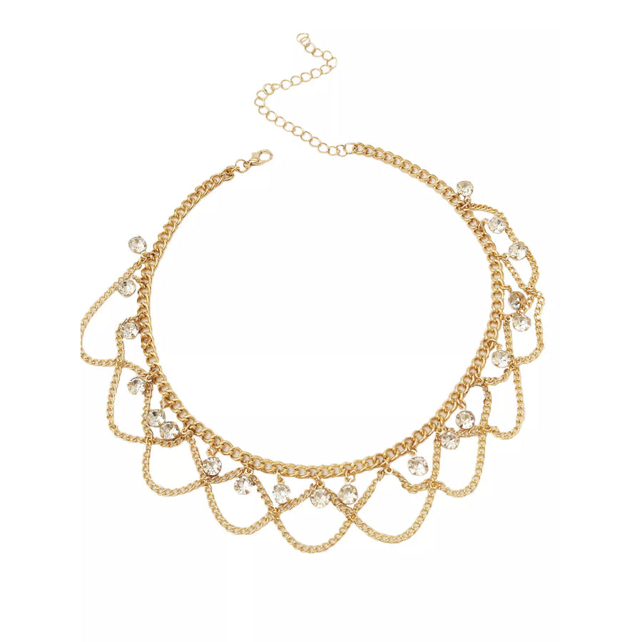 18K Gold-Plated Zircon Chain Necklace Apparel and Accessories