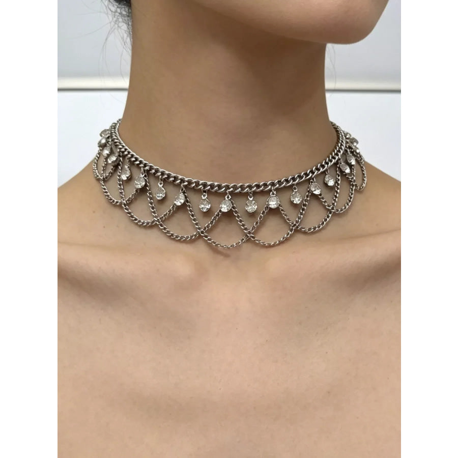 18K Gold-Plated Zircon Chain Necklace Apparel and Accessories