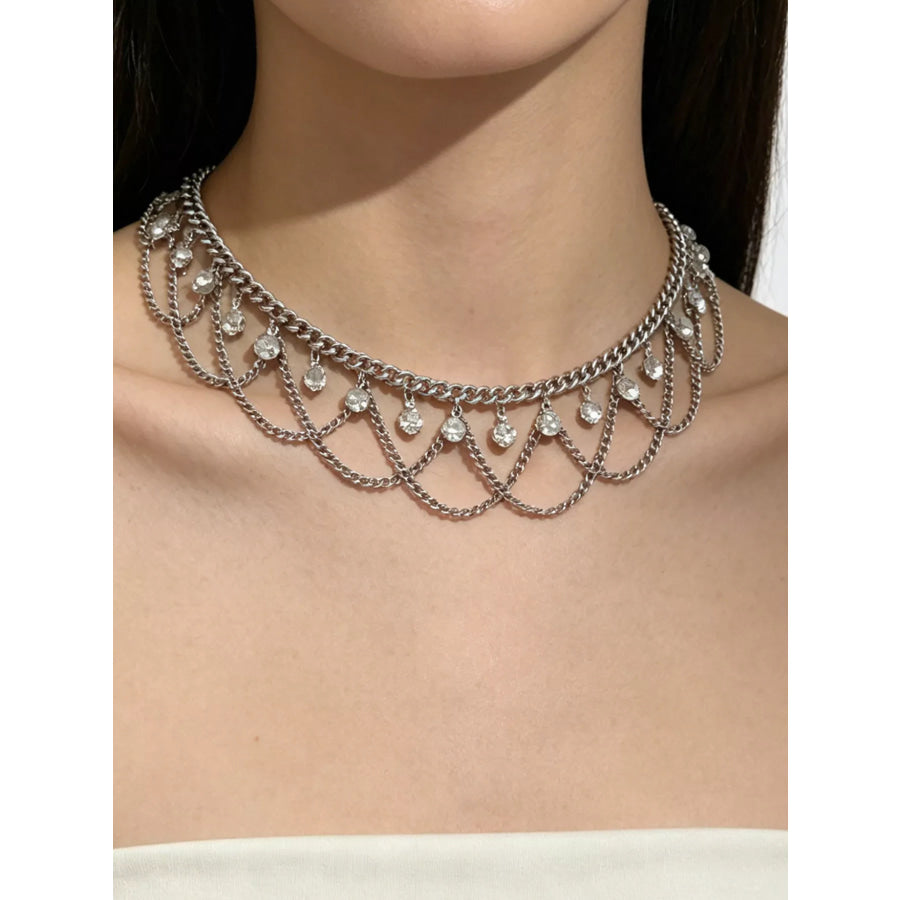 18K Gold-Plated Zircon Chain Necklace Apparel and Accessories
