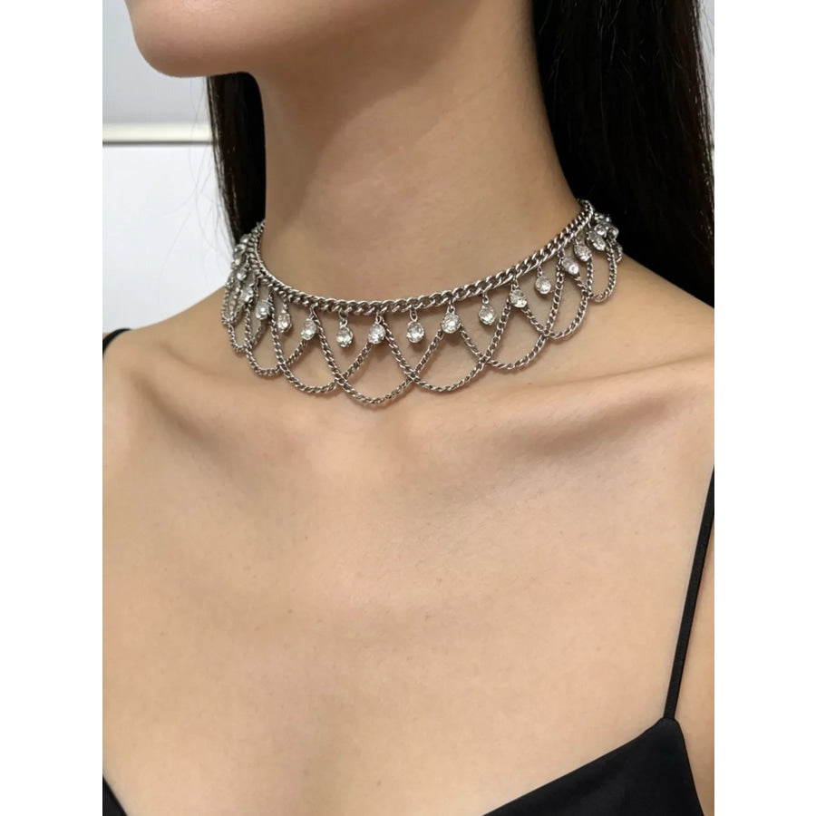 18K Gold-Plated Zircon Chain Necklace Apparel and Accessories