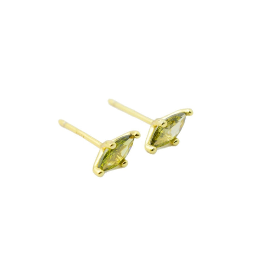 18K Gold-Plated Zircon Geometric Earrings Gold / One Size Apparel and Accessories