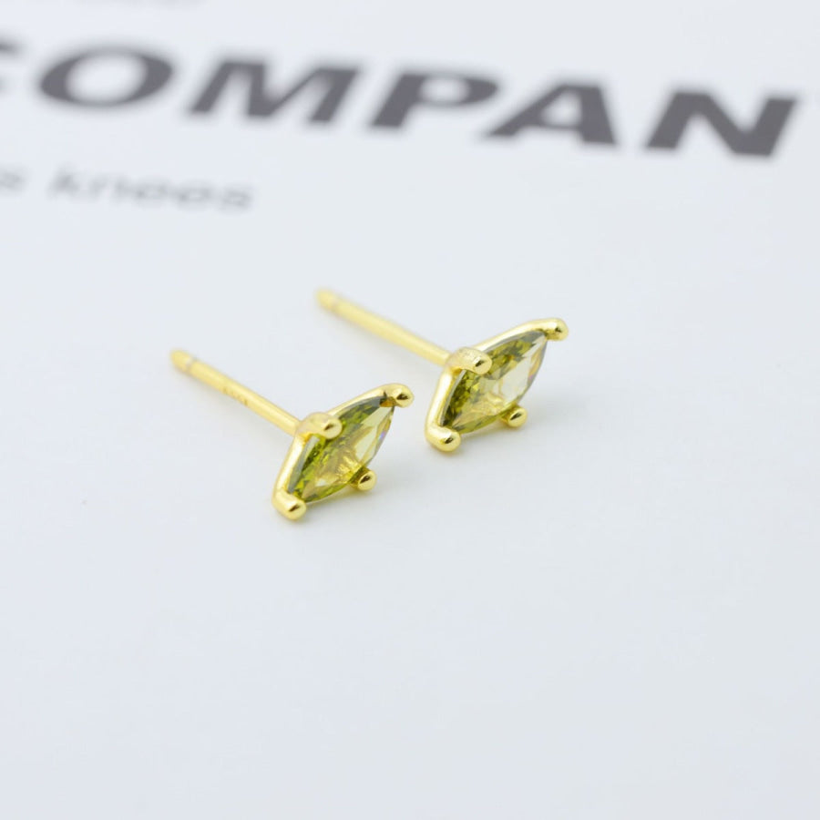 18K Gold-Plated Zircon Geometric Earrings Gold / One Size Apparel and Accessories